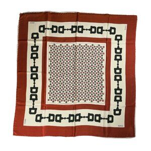 Gucci Vintage Silk Scarf – Equestrian Bit Pattern